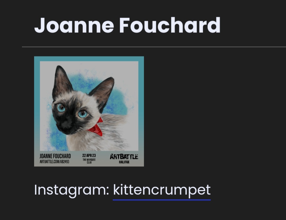nfld_EM's tweet photo. A big shout out to our very own #NL artist Joanne Fouchard who is competing in this awesome event. #Artists #NS 
She just opened her studio to take commissions, grab her while you can.

https://t.co/51L7SQmi0t https://t.co/hZMsxJjO88