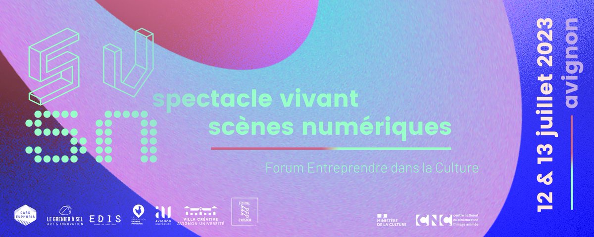 SAVE THE DATE > 12 et 13 juillet💥 les rencontres pro' "spectacle vivant, scènes numériques" sont de retour durant le <a href="/FestivalAvignon/">Festival d'Avignon</a> ! 

ℹ️bit.ly/SVSN2023_Linke…

#SVSN co-organisé par <a href="/DarkEuphoria_13/">Dark Euphoria</a> x Le Grenier à Sel x <a href="/FrenchTechGP/">La French Tech Grande Provence</a> x @UnivAvignon - La Villa Créative