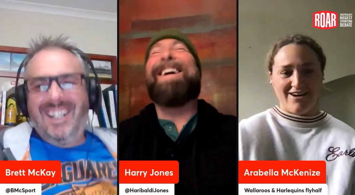 Brett McKay (@bmcsport) on Twitter photo Don't miss this week's ep of <a href="/TheRoarSports/">The Roar</a> Rugby Podcast out in the morning, <a href="/haribaldijones/">Harry Jones</a> & I were joined by <a href="/WallaroosRugby/">Wallaroos</a> and <a href="/Harlequins/">Harlequins ๐</a> flyhalf <a href="/Bella_Mckenzie/">Arabella McKenzie</a> for a brilliant, fun chat on her rugby journey.
And her journey to Quins is unorthodox!
#ComePlayWithUs ๐๏ธ๐ Don't miss this week's ep of <a href="/TheRoarSports/">The Roar</a> Rugby Podcast out in the morning, <a href="/haribaldijones/">Harry Jones</a> & I were joined by <a href="/WallaroosRugby/">Wallaroos</a> and <a href="/Harlequins/">Harlequins ๐</a> flyhalf <a href="/Bella_Mckenzie/">Arabella McKenzie</a> for a brilliant, fun chat on her rugby journey.
And her journey to Quins is unorthodox!
#ComePlayWithUs ๐๏ธ๐