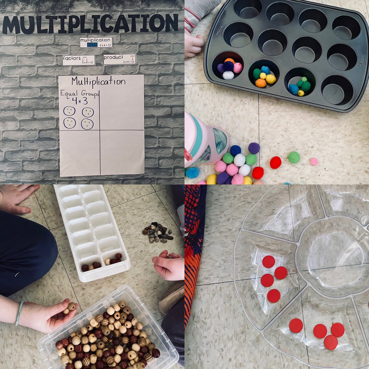 lorwayk's tweet photo. It’s multiplication time!! This is my first time teaching multiplication and boy am I having fun! So many hands on possibilities ❤️👏#buildingourmathminds #handsonmath #numbersense #operations @FelixMarchandEC @SRCE_NS https://t.co/epnNj0vmxk