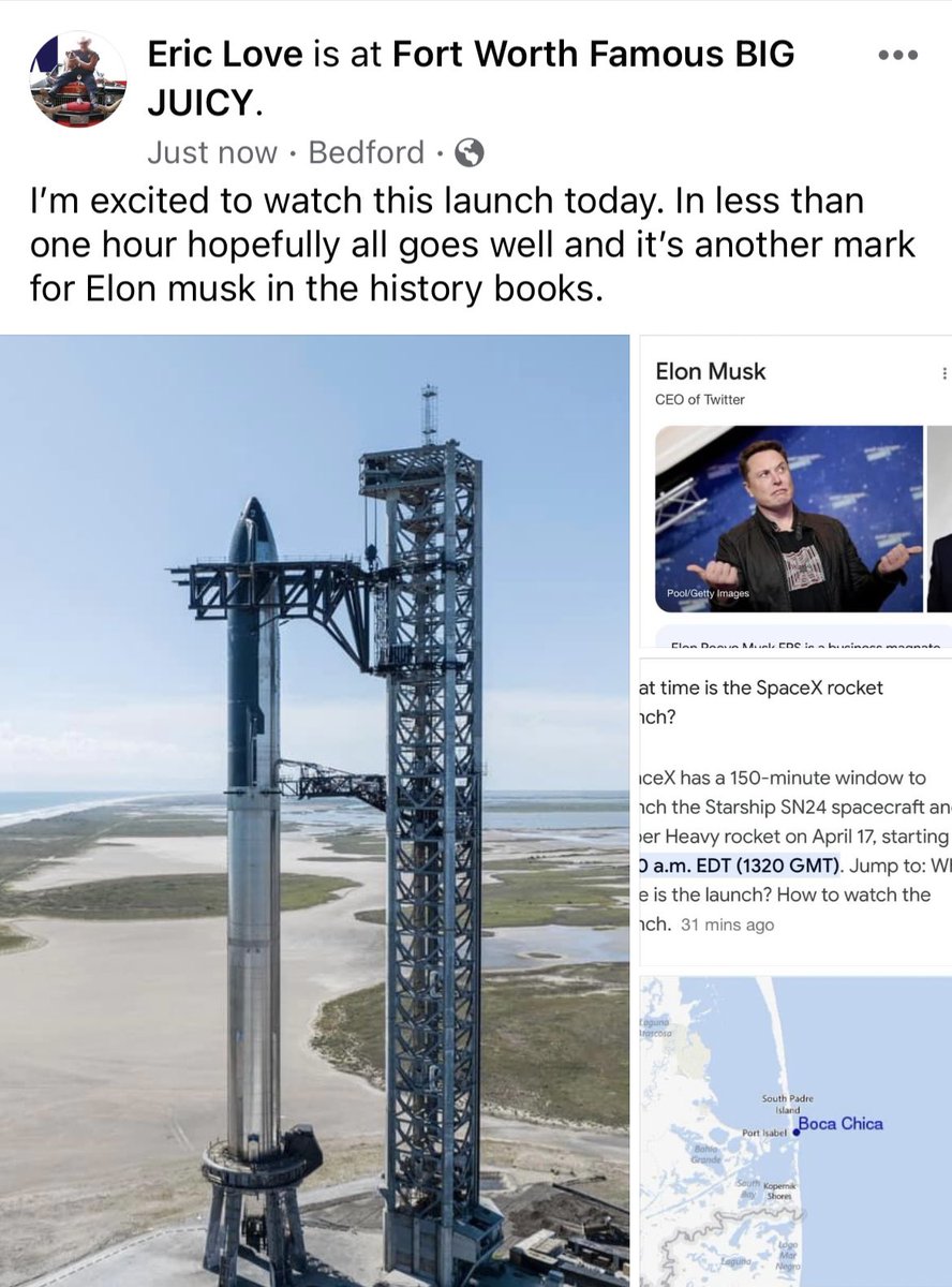 Fortworthfamous's tweet photo. Salute to the pioneer Elon Musk and his team at SpaceX. #Elonmusk #Pioneer #Privatedevelopment #NASA https://t.co/LNvc5Olkxo