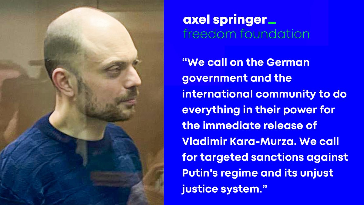 Statement on the verdict against Kara-Murza 
freedom.axelspringer.com/en/2023/statem…
#axelspringer #freedom #freedomfoundation #freekaramurza #listentothedissidents