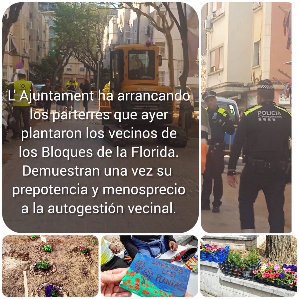 SMasificacion's tweet photo. Si una cosa podem treure en clar d'aquesta resposta d @LHAjuntament a les iniciatives veïnals és q si no estan dintre del seu marc clientelar, estan destinades a la repressió. Tal és la por q li tenen a l'autogestió q fins i tot a un mes de les eleccions fan aquesta barbaritat.. https://t.co/4vfQNxXn5j