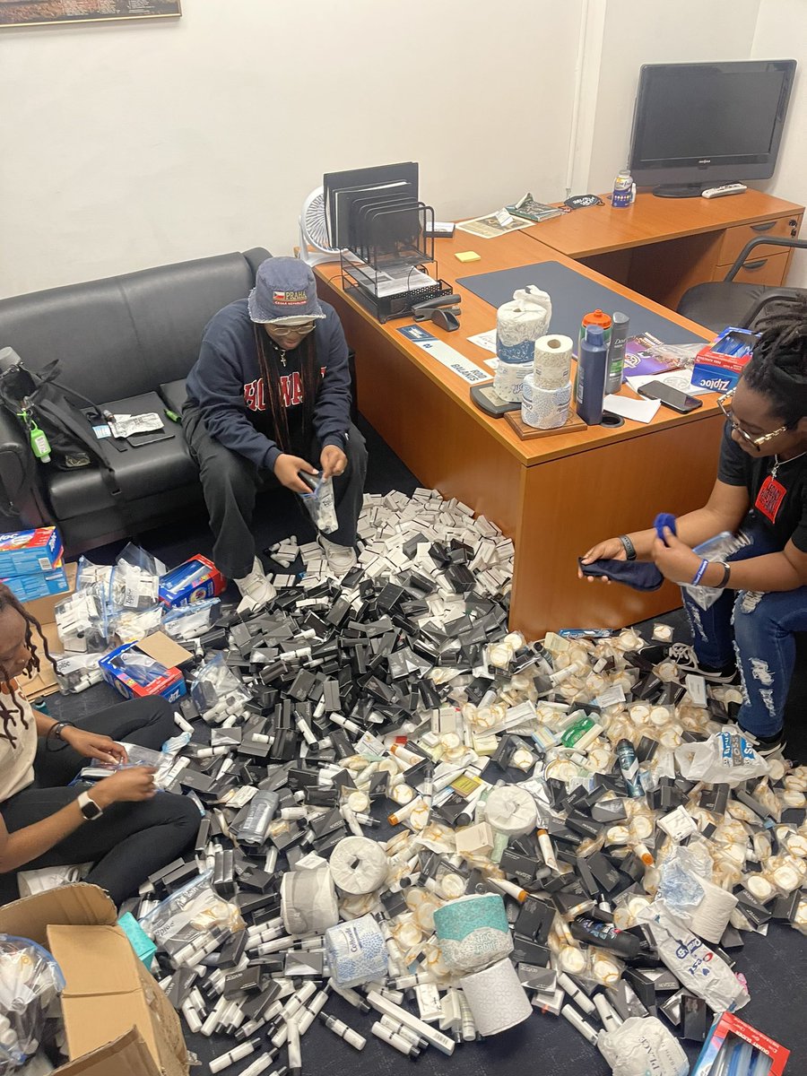 All season long our team has partnered with <a href="/ScoutScavenge/">ScoutingAndScavenging</a> to collect unused hotel toiletries from road trips for donation to <a href="/mamatotovillage/">Mamatoto Village</a> .

As part of our service during Black Maternal Health Week, team managers packaged all the supplies into individual hygiene kits.