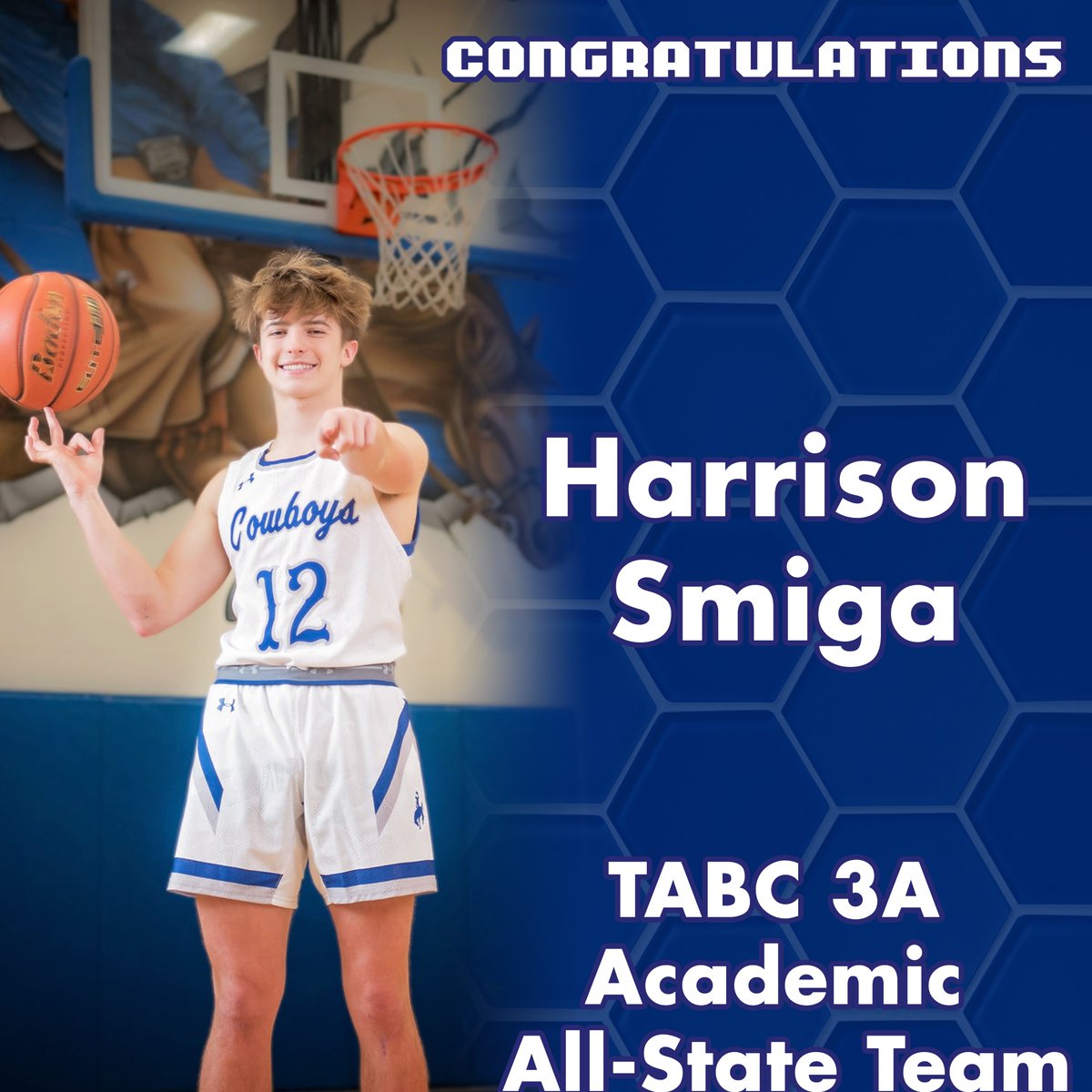 🏀Basketball🏀

Congrats to Harrison Smiga on being selected for the TABC 3A- Academic All State Team!
