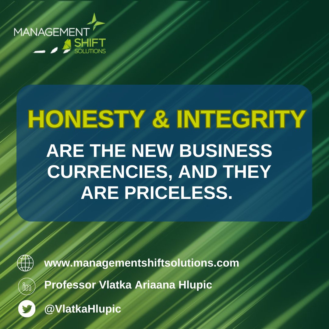 Integrity is the new currency for businesses in today's market, where trust and transparency are essential for sustainable success and a competitive edge.

#IntegrityMatters #BusinessEthics #TransparentCulture #EmployeeRetention #LongTermSuccess#CompetitiveEdge #EthicalLeadership