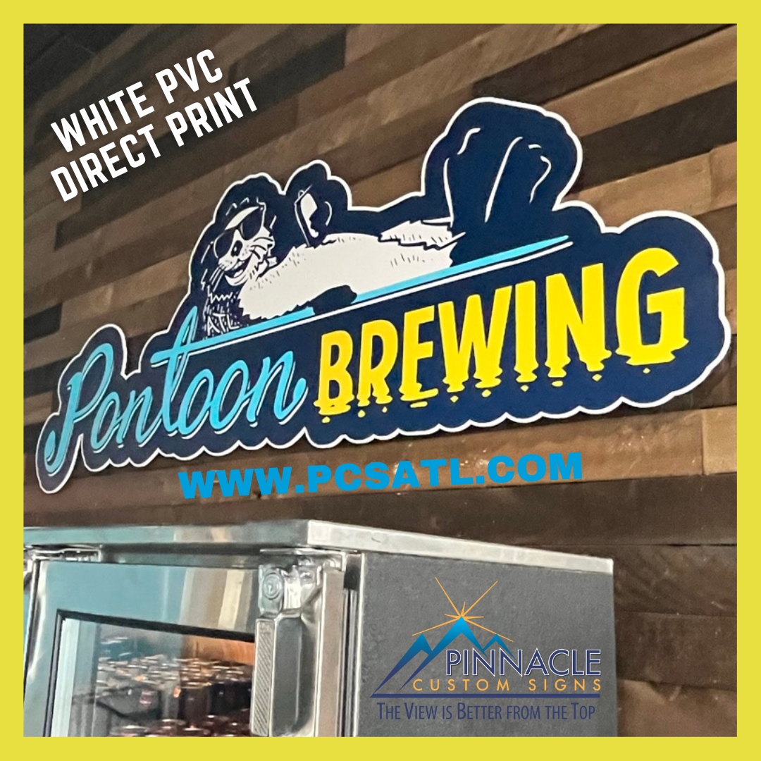 PinnacleCstmSgn's tweet photo. One of the more elaborate jobs was rebranding the brewpub at Coolray Field. Pontoon Brewing Company took over residency in Coolray Field. #betterfromthetop #signs #signshop #customsigns #customsignage #customsignshop #lobbysigns #columnwraps #vinylwraps #acrylic #pvcsigns https://t.co/0SBjb0Wxrj