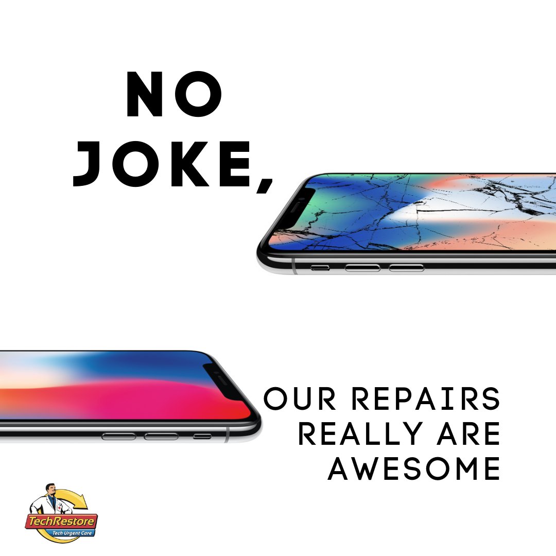 TechRestore (@techrestore) on Twitter photo We wouldn't joke around with your device. Come in to TechRestore and really see how AWSOME our repairs are. We wouldn't joke around with your device. Come in to TechRestore and really see how AWSOME our repairs are.