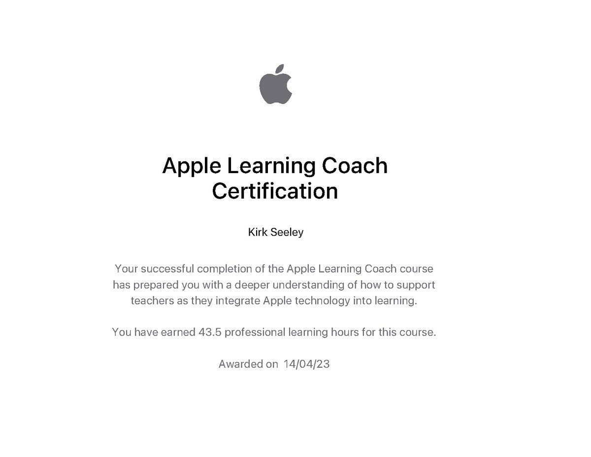 Kirk Seeley (@themrseeley) on Twitter photo Very happy to say I completed my <a href="/AppleEDU/">Apple Education</a> training. Great experience. I highly recommend it. apple.com/education/k12/… Very happy to say I completed my <a href="/AppleEDU/">Apple Education</a> training. Great experience. I highly recommend it. apple.com/education/k12/…