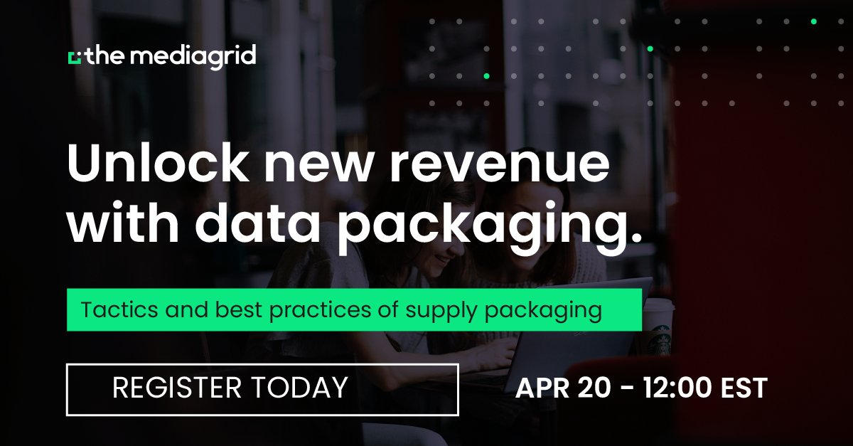 Join The MediaGrid and Criteo on April 20 at 12 pm EST for our next webinar deep-diving into how data packaging is now an essential point of differentiation for publishers. 

Register today: hubs.ly/Q01LDHwB0