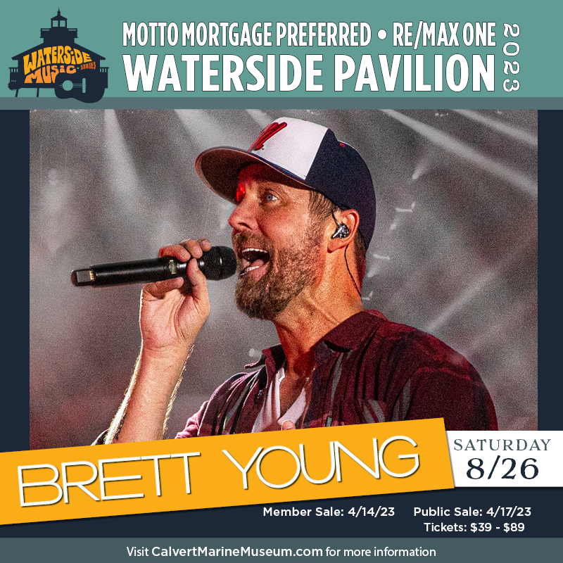 Public sale starts today at 10 a.m. EST for all concerts! 
To purchase tickets, go here calvertmarinemuseum.com/concerts

#LoveCMM #calvertmarinemuseum #WatersideMusicSeries #MottoMortgagePreferred #ReMaxOne #dustinlynch #ziggymarley #leebrice #brettyoung #elleking #michaelray #averyanna