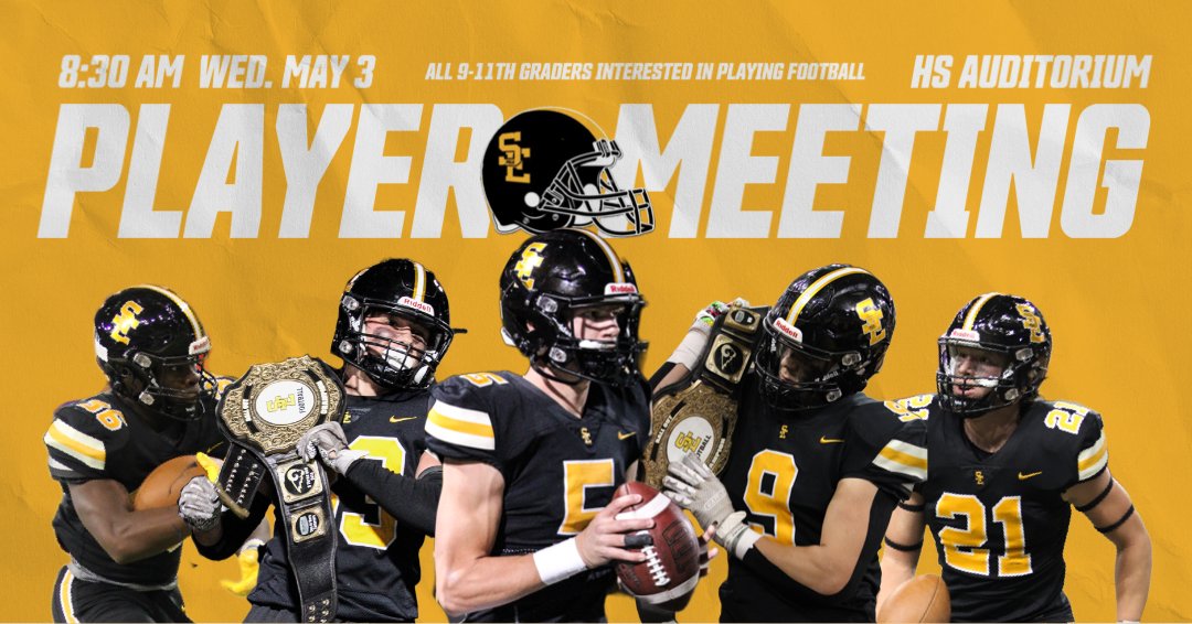 sep_football's tweet photo. Interested in playing football in the fall? Player Meeting, Wednesday May 3rd, 8:30 in the HS auditorium. ⬇️⬇️
#sepfootball23 https://t.co/LN3Izh8Idt