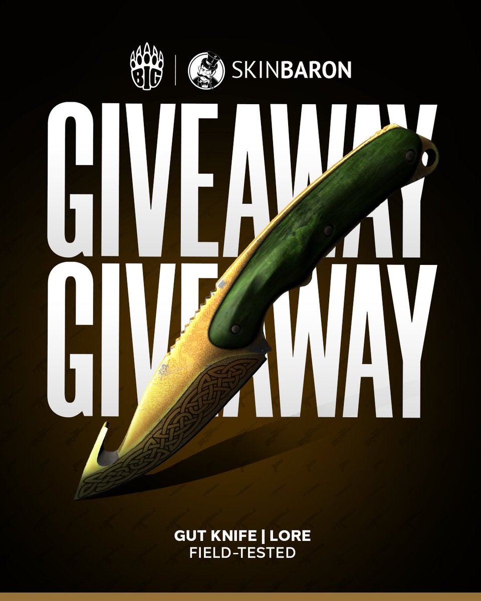 Daniel Finkler (@danielfinr) on Twitter photo ᵂᴱᴿᴮᵁᴺᴳ
🔪💥 #CSGO KNIFE GIVEAWAY! 💥🔪
Get your hands on this Gut Knife Lore! To enter:
1⃣ ❤️ & RT
2️⃣ Follow <a href="/SkinBaronEN/">SkinBaron.com</a>, <a href="/BIGCLANgg/">BIG</a> & <a href="/danielfinr/">Daniel Finkler</a>
3️⃣ Tag a friend
The winner will be drawn on April 24th. GLHF! 🍀 ᵂᴱᴿᴮᵁᴺᴳ
🔪💥 #CSGO KNIFE GIVEAWAY! 💥🔪
Get your hands on this Gut Knife Lore! To enter:
1⃣ ❤️ & RT
2️⃣ Follow <a href="/SkinBaronEN/">SkinBaron.com</a>, <a href="/BIGCLANgg/">BIG</a> & <a href="/danielfinr/">Daniel Finkler</a>
3️⃣ Tag a friend
The winner will be drawn on April 24th. GLHF! 🍀