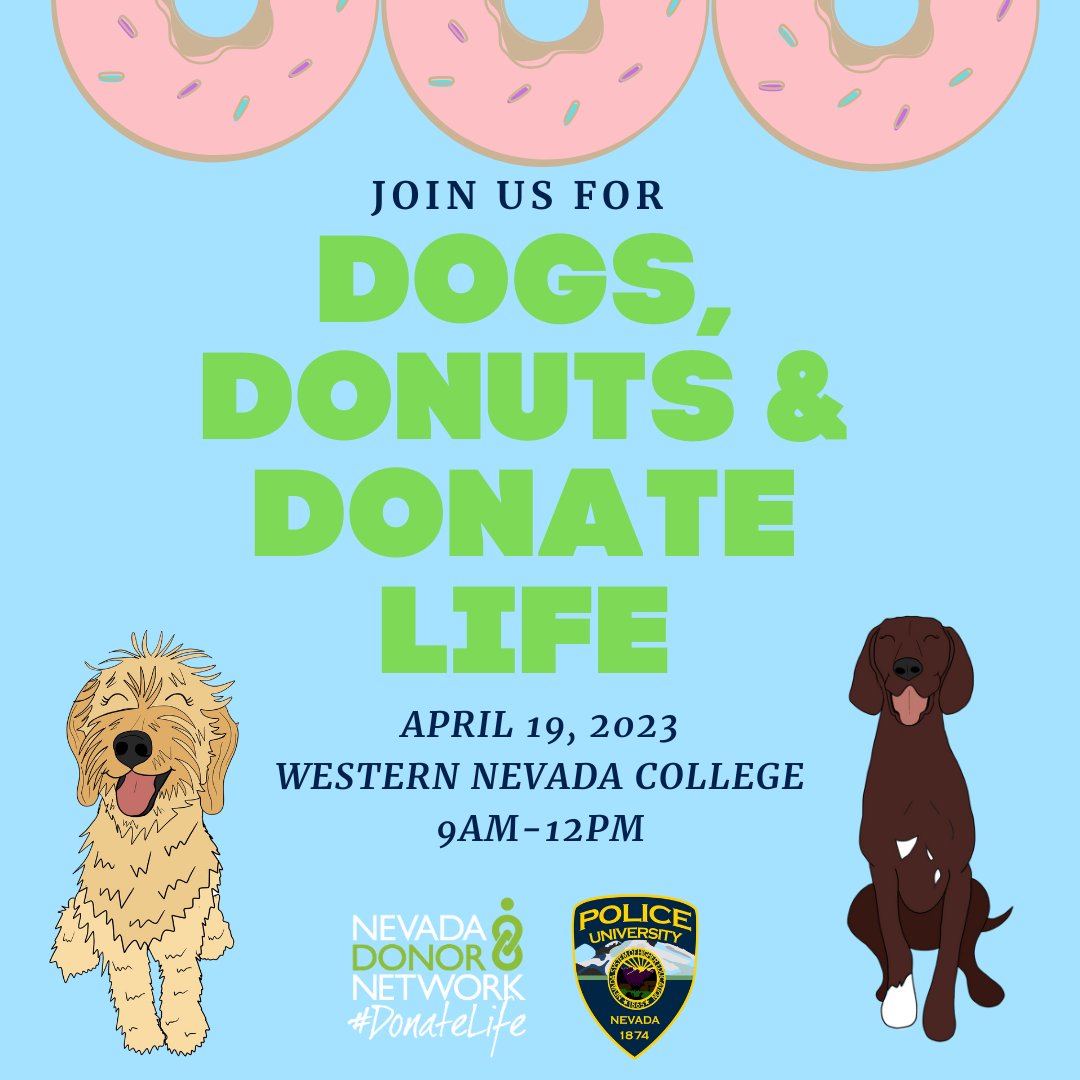University Police invites WNC students, faculty and staff to its Dogs, Donuts &amp; Donate Life event from 9 a.m. to noon on Wednesday, April 19, in the college's Rotary Plaza. Enjoy the companionship of dogs, enjoy a donut and learn how to donate your organs. #iamwnc