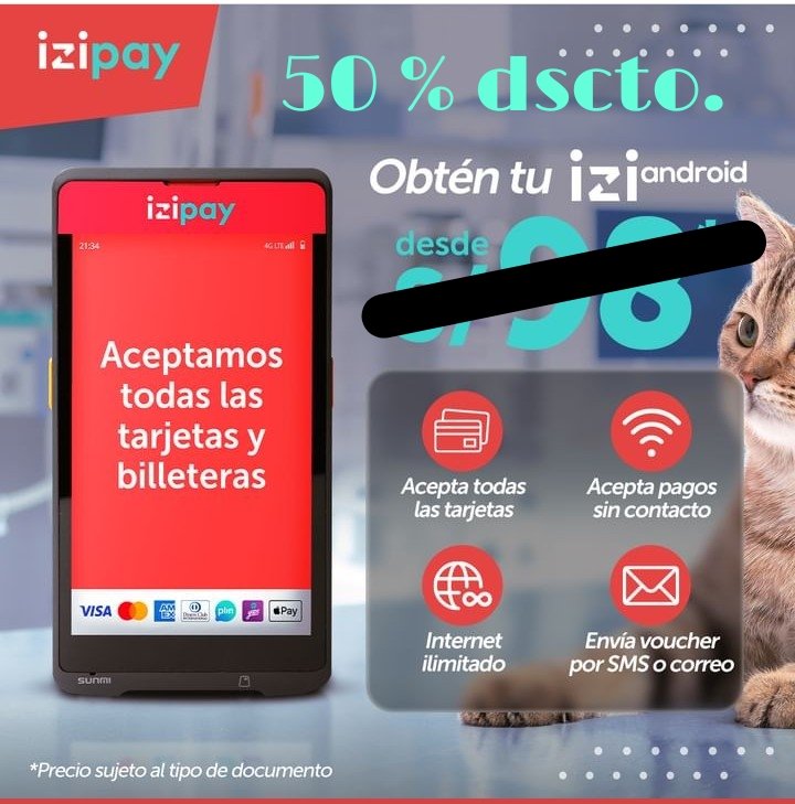 izipay_hazloizi's tweet image. #CyberWOW... Llévate tú #IziAndroidMini con el 50% de descuento si tienes RUC 10 con negocio o RUC 20 es tu oportunidad....#HazloIzi
