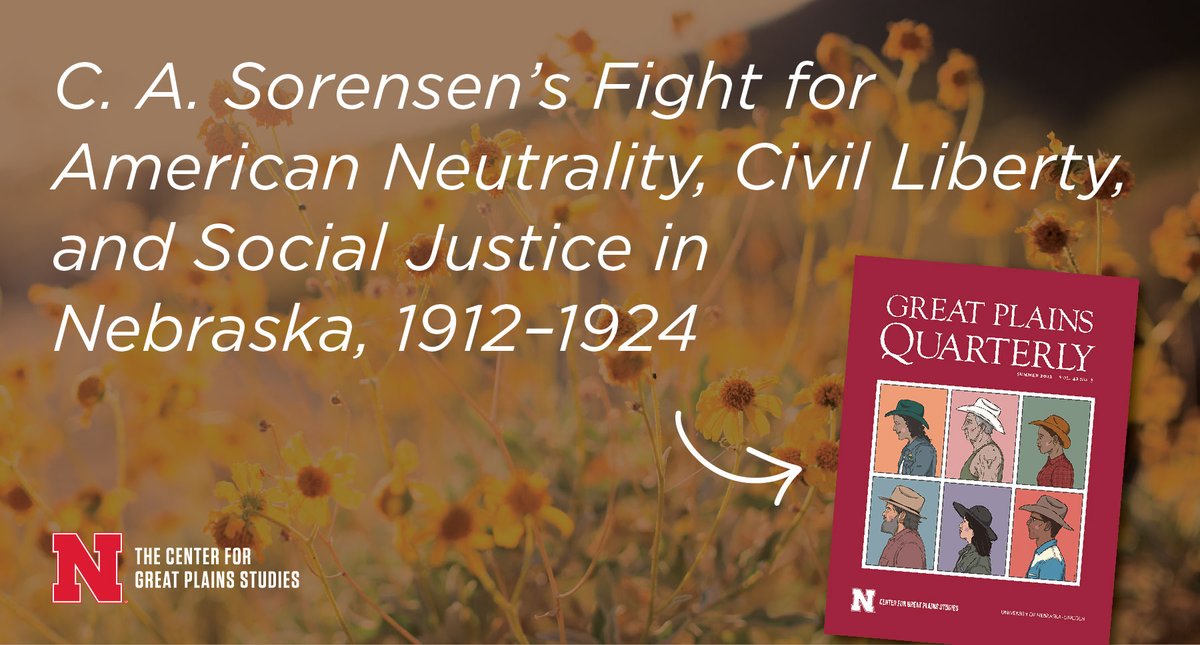 FREE article this week! Frank H.W. Edler examines Neb. attorney C.A. Sorensen's early years from 1914-1924 as a pacifist arguing against the US entering WWI, his role in championing civil liberties, and his fight for social justice. muse.jhu.edu/pub/17/article…