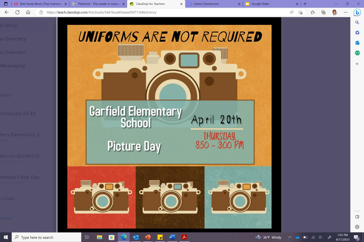 Garfield School tweet media