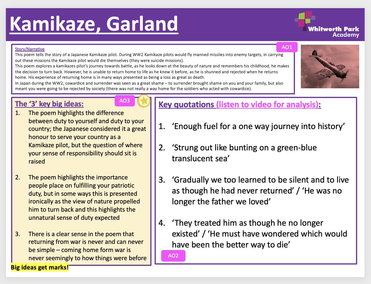 rachel_boddy's tweet photo. Power and Conflict poetry flashcards (1 for each poem) - they have a summary of the poem, three key message/ideas from the poems that can be used as 'hooks' for their comparison &amp; analysis plus a selection of key quotes for each. They may help someone!  https://t.co/zpwsvYe0qd https://t.co/Oamio9q3So