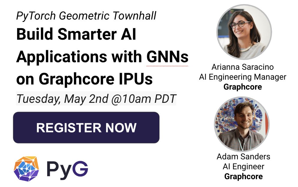Kumo_ai_team's tweet image. Join us for upcoming @PyG_Team Townhall where @Graphcoreai will share how to build smarter apps
hubs.ly/Q01LCR7X0 #PyTorchGeometric #DeepLearning #GraphNeuralNetworks