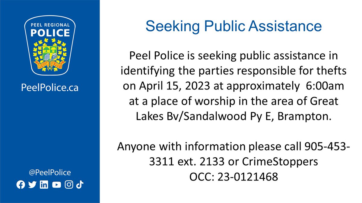 PeelPolice's tweet photo. https://t.co/exCLUyjojh