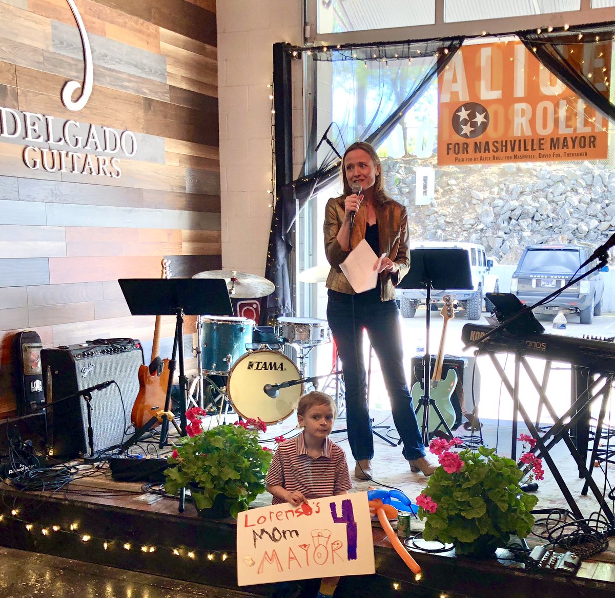 Great kick-off by <a href="/AliceRolli1/">Alice Rolli</a> at Delgado Guitars. No more tax hikes, support MNPD to fight violent crime, good school choices for all.