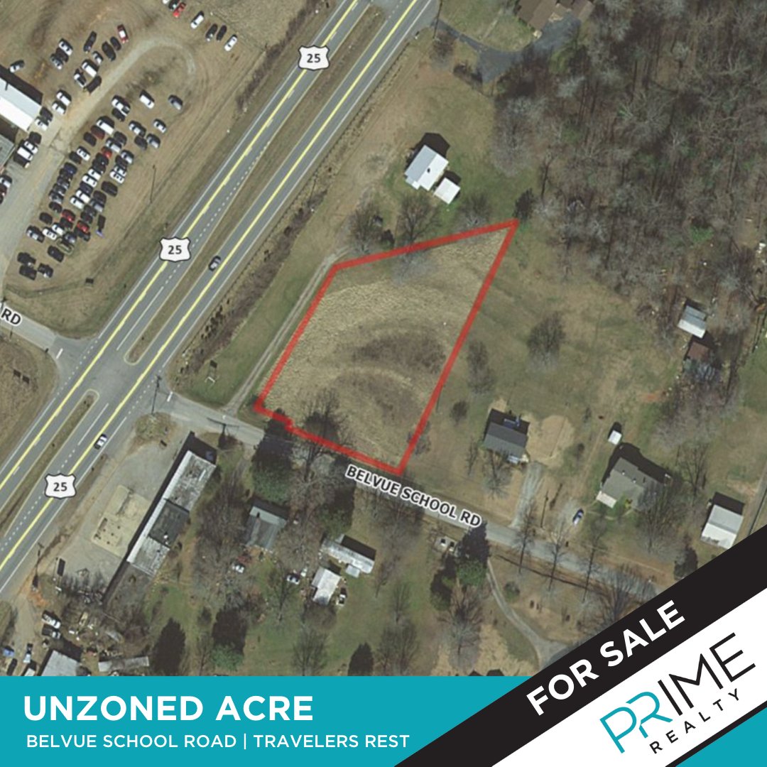 For Sale ➡️ Unzoned acre located within minutes of downtown Travelers Rest and direct access to Highway 25. Contact our commercial team at 864-438-2999 or at commerical@primerealtysc.com to make it yours! ➡️ loom.ly/YM0A7c8