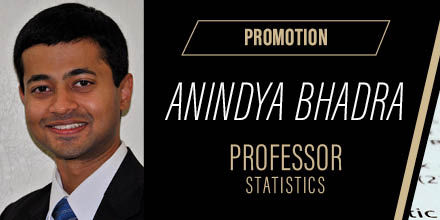 Congratulations‼️ @PurdueStats Anindya Bhadra is promoted to Full Professor by Purdue's Board of Trustees 🙌 ➡️bit.ly/3A1ZSHU #promotion #statistics #biostatistics #Bayesianstatistics #nextgiantleap #boilerup #success #appliedmath #statisticallyspeaking
