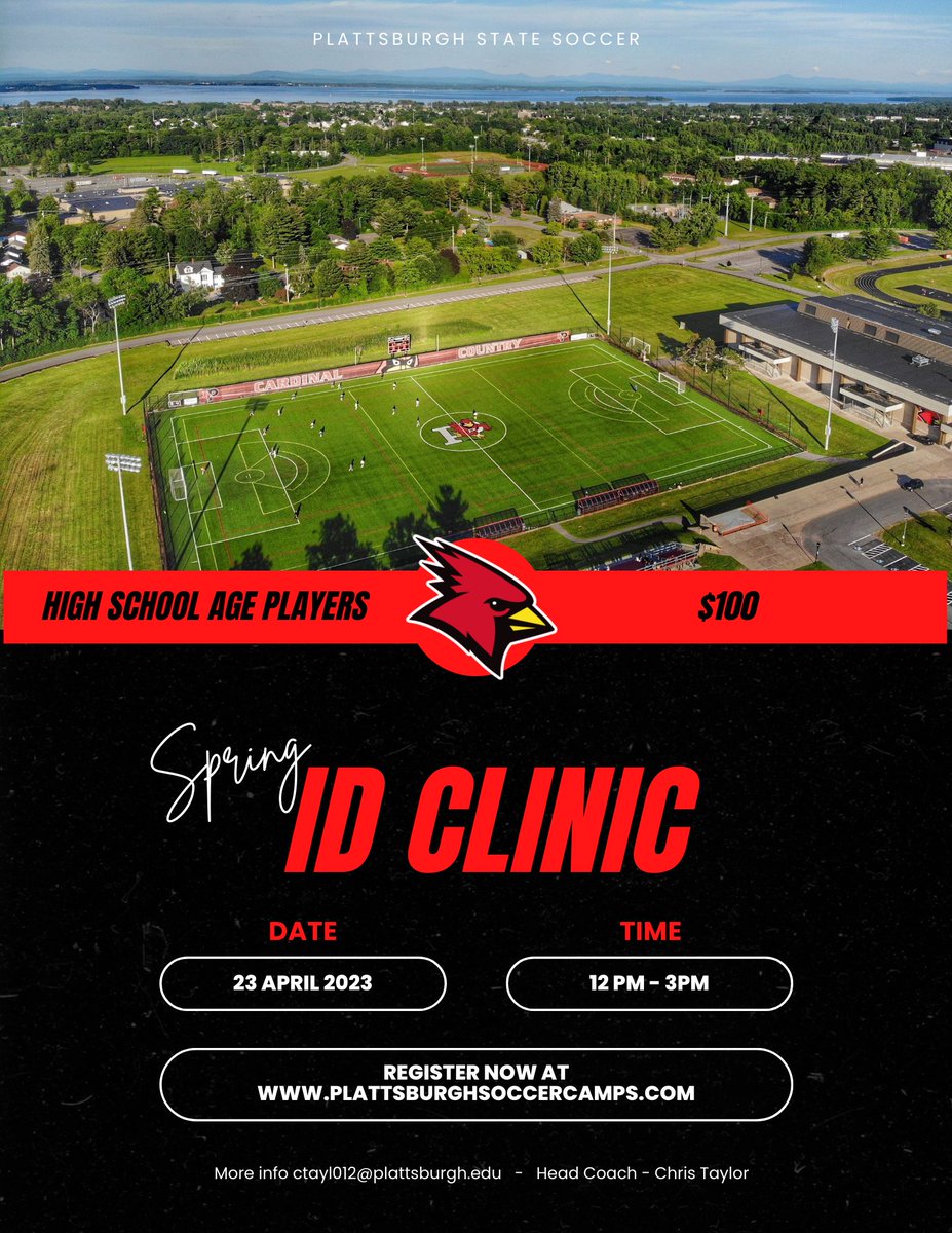 Cardinals_MSOC's tweet photo. We still have a few spots left for our Spring ID Clinic. Come out &amp; see what Plattsburgh Soccer is all about!

https://t.co/uivRw0ELVX https://t.co/EHnHIzt1b2