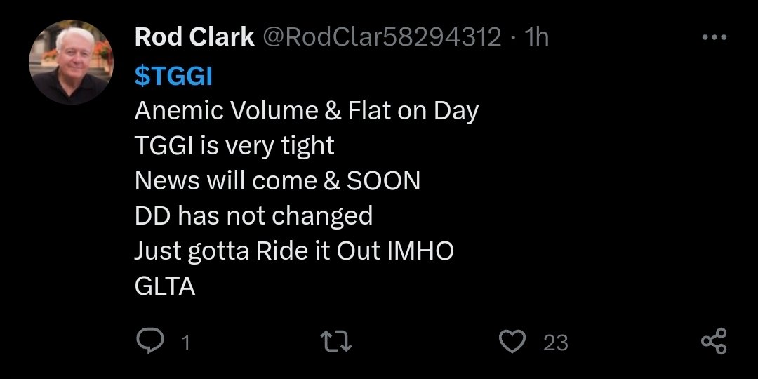 PaidBasherRod's tweet photo. The DD won't change if it never comes true in the first place, @RodClar58294312. It's getting embarrassing at this point. $tggi https://t.co/v4PaQmxbBL