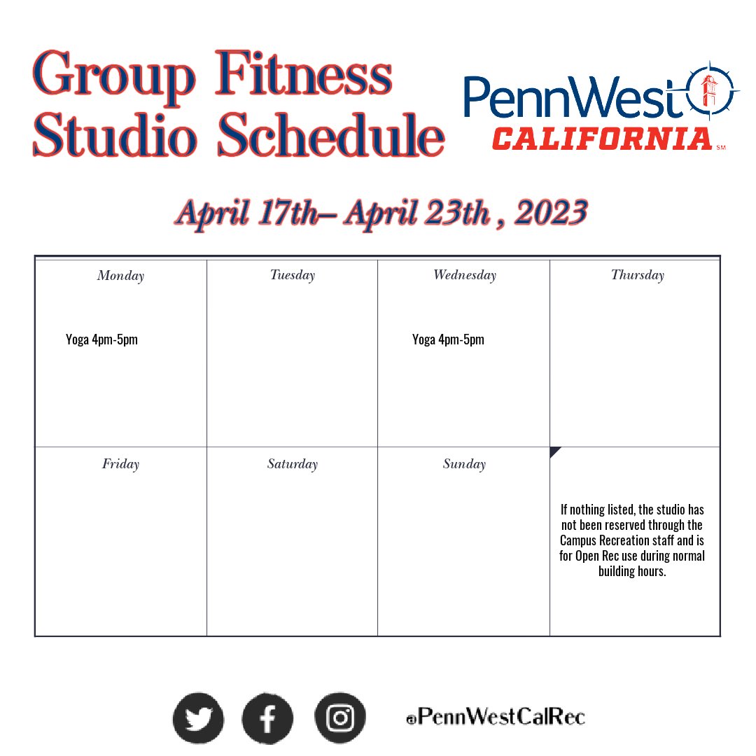 Herron Group Fitness Studio Reservations for this week