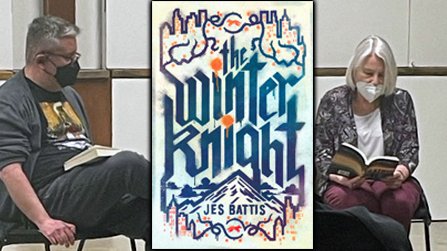 Congrats to @JesBattis of @UofRArts on the launch of their new book The Winter Knight, an urban fantasy novel. @thepennyuni, Jes was joined by Jean Hillabold, also of the Dept. of English, who read from her work, Prairie Gothic: A Tale of the Old Millennium. - Pres. Jeff Keshen