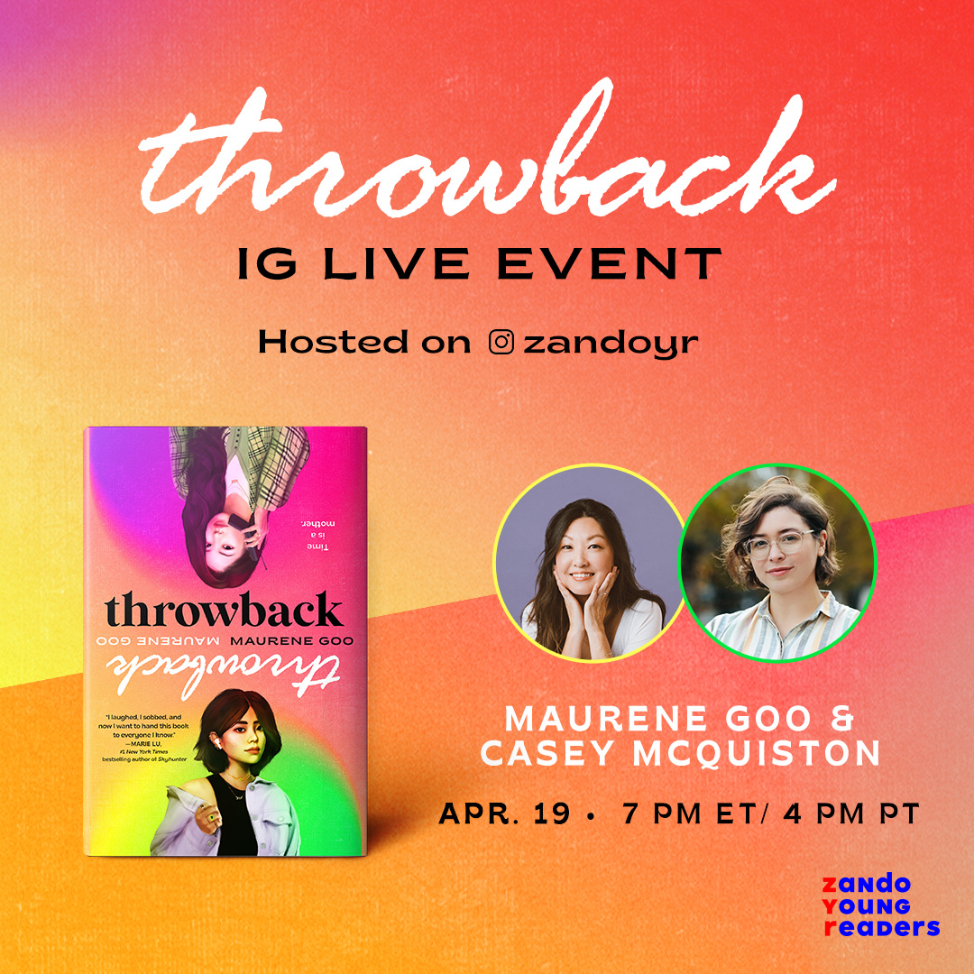 zandoprojects's tweet photo. The THROWBACK celebration continues π . . . Join us for an exciting IG live with @maurenegoo and @casey.mcquiston on April 19th. There may even be a few surprises π
See you there!
#throwbackbook #maurenegoo #zandoyr https://t.co/2GbqcZuC3o