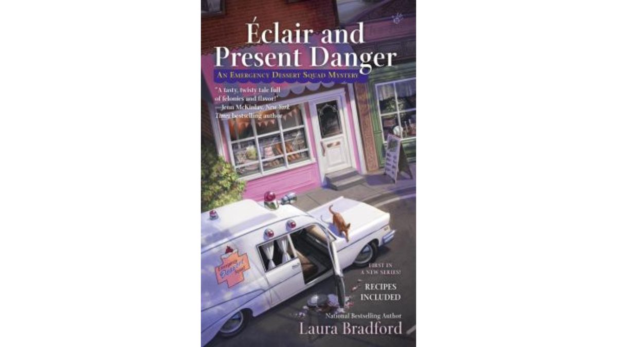 Mystery Month-Cozy Mysteries

Eclair and Present Danger by Laura Bradford <a href="/bradfordauthor/">Laura Bradford</a> 
A new entrepreneur wants to start a bakery business but has more to handle than just pies.

Check out the first in the Emergency Dessert Squad series at bit.ly/3GMAzNC