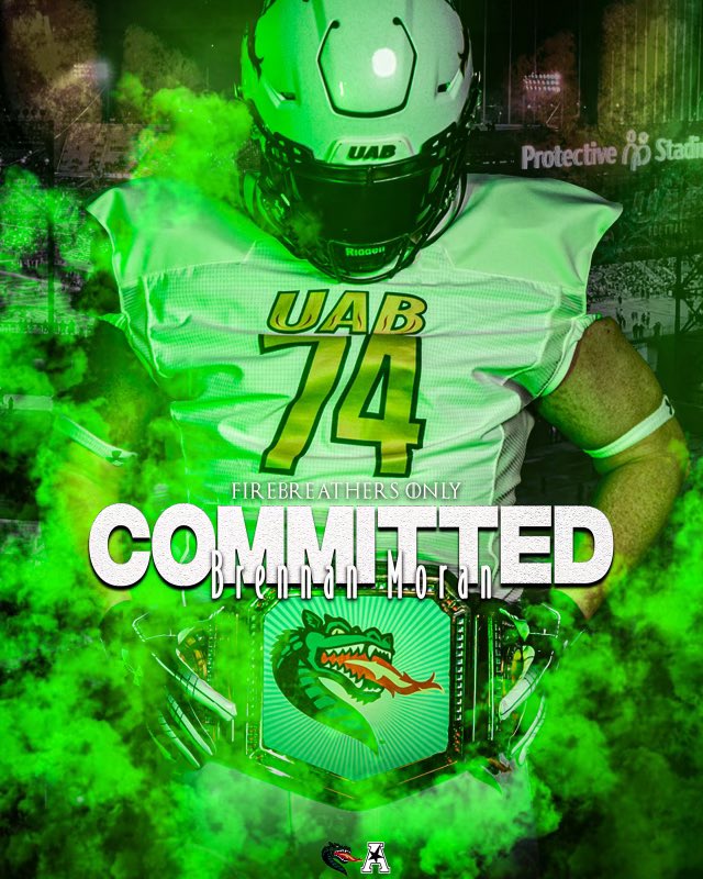 After time discussing with my family and some reconsideration, I’ve decided to commit to the University of Alabama at Birmingham to continue  my football career. Thank you to my family and everyone who helped me with this decision and I’m excited for what’s to come!