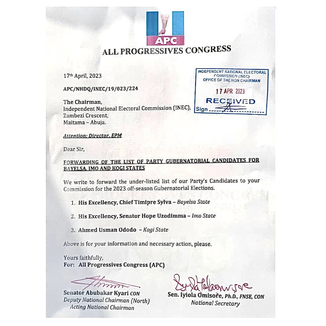 OfficialGYBKogi's tweet photo. Congratulations @OfficialUsmanO 
Congratulations Kogi APC!!!

To God be the glory. https://t.co/KcPc2meFIC