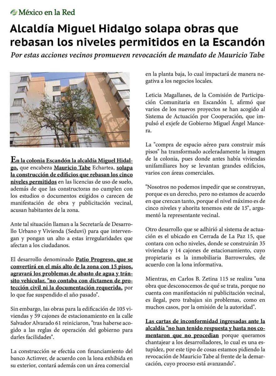 SoplonCdmx's tweet photo. Vecinos de la #Escandón denuncian obras irregulares en la administración de @mauriciotabe

El alcalde repite las acciones ilegales de la Benito Juárez; por su mal actuar, exigen la revocación de mandato del panista.😡👎🏼👨🏻‍⚖️⚖️💸💰 https://t.co/EJx8u1qejv