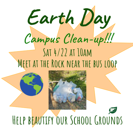 #EarthDay2023 campus clean up event! Sat 4/22 from 10am-12pm. Meet at the Wakefield Rock (near the bus loop). See you there! 

<a href="/wakefieldptsa/">Wakefield HS PTSA</a> @WHSHappenings @principalWHS <a href="/SgaWake/">Wake.sga</a> <a href="/wakefieldchief/">Wakefield Chieftain</a> <a href="/WakefieldBoost1/">Wakefield Boosters</a> <a href="/APS_Sustainable/">APS Sustainability</a> <a href="/APSVirginia/">Arlington Public Schools</a> #APSgreen #EnviSciEd