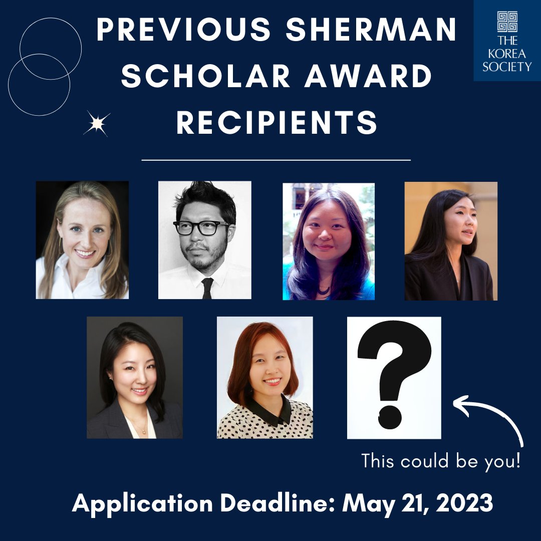 koreasociety's tweet photo. Attention Korea scholars and professionals 📢Don't miss the chance to apply for our Sherman Family Korea Emerging Scholar Lecture Award. The Society provides the awardee with an opportunity to share their expertise w/ a broad audience

Info &amp; how to apply: https://t.co/4Pf8hi90Ct https://t.co/urQptzibpZ