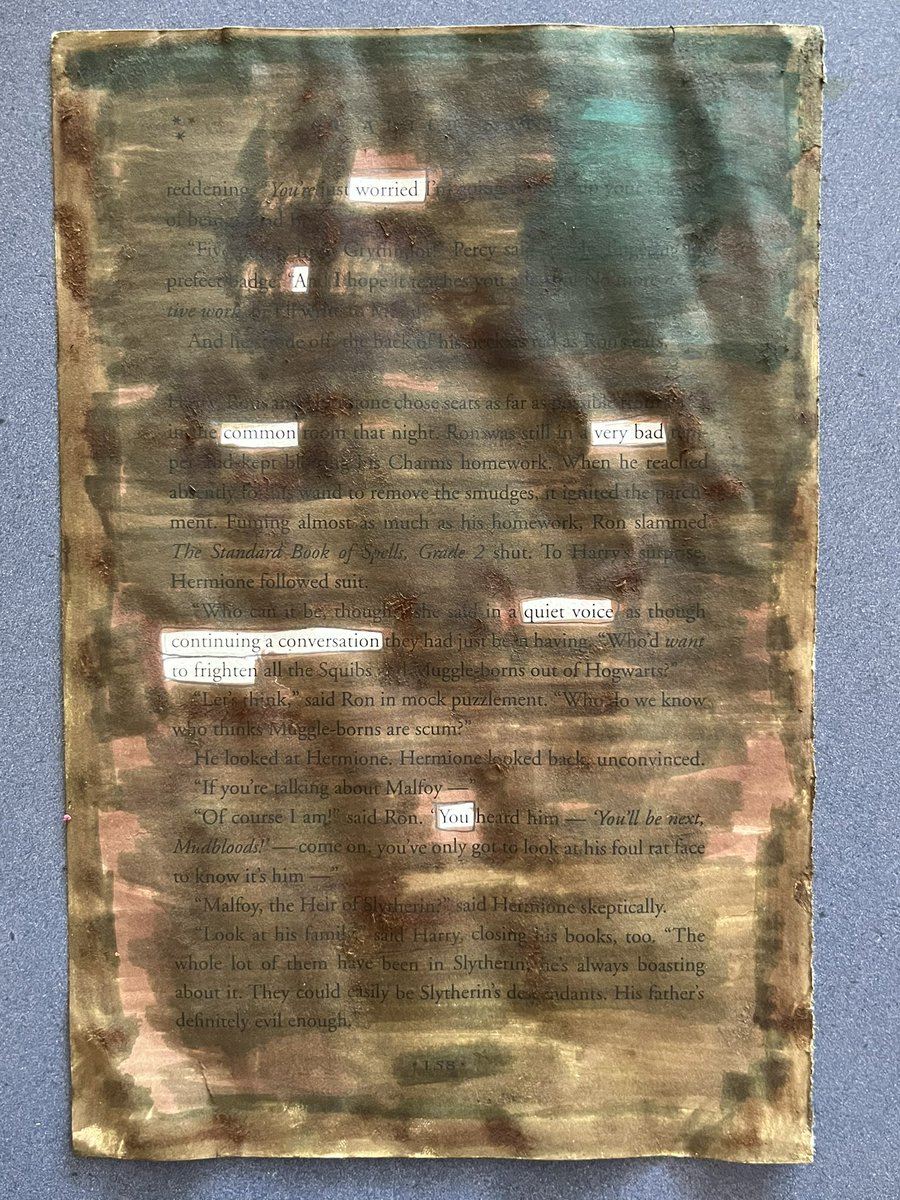 #BlackoutPoetry 6th grade is practicing Blackout Poetry using an old novel and newspapers. Impressive work! ✍️<a href="/MV_Knights/">Moshannon Valley SD</a> <a href="/trtomasko/">Dr. Tracie Tomasko</a>