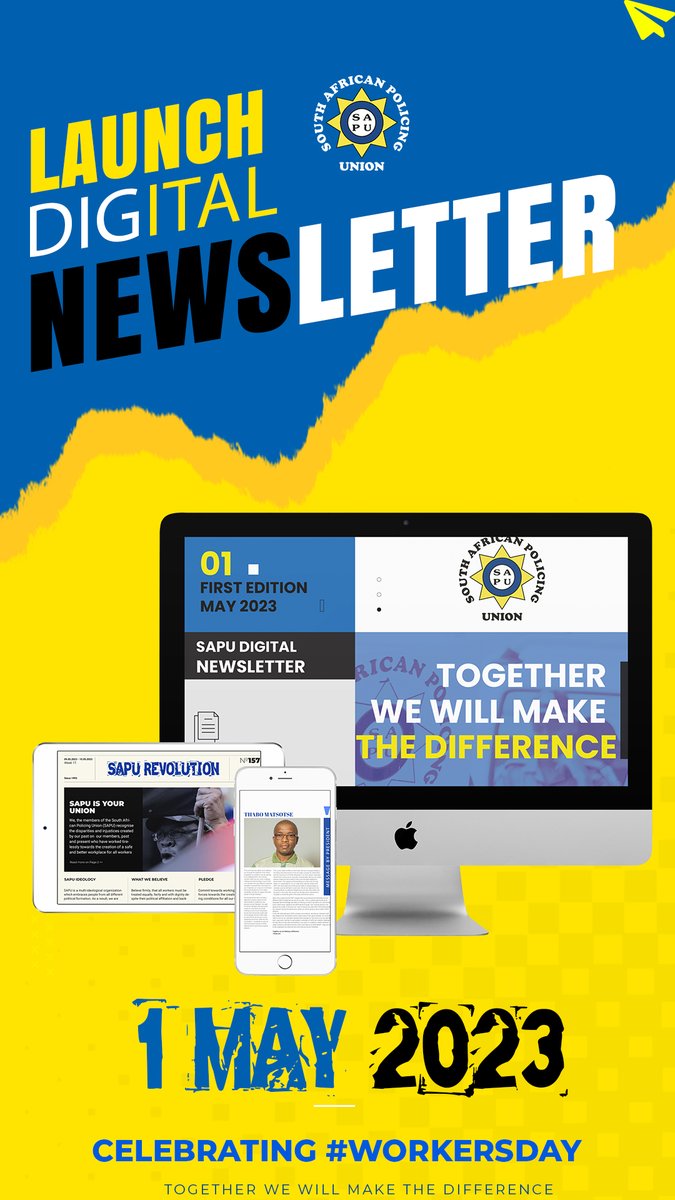 wearesapu's tweet photo. On #WorkersDay, we are launching our 1st Edition of #SAPUDigitalNewsletter.
#SAPUCARES
#protecttheprotector https://t.co/E9dBHYNteG