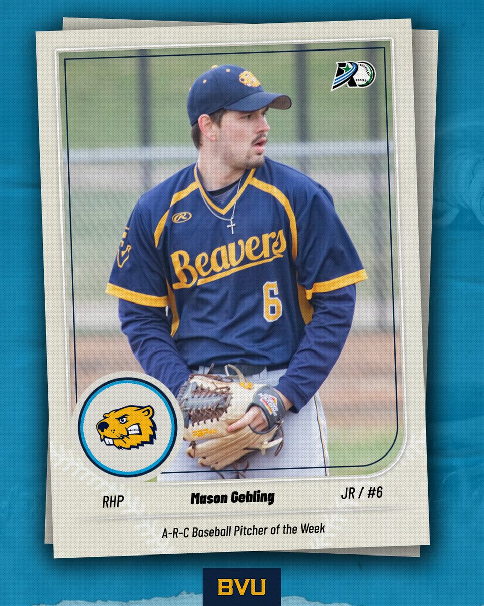 BVUAthletics's tweet photo. ⚾️ More @AmerRiversConf recognition for @BVU_Baseball! ⚾️

Mason Gehling was awarded Pitcher of the Week honors and Calvin Harris was named Position Player of the Week.

https://t.co/4tSHruxfHg #BeaverNation #d3baseball #rollriversBSB #BeaversBuild https://t.co/CpzS0rDpqG