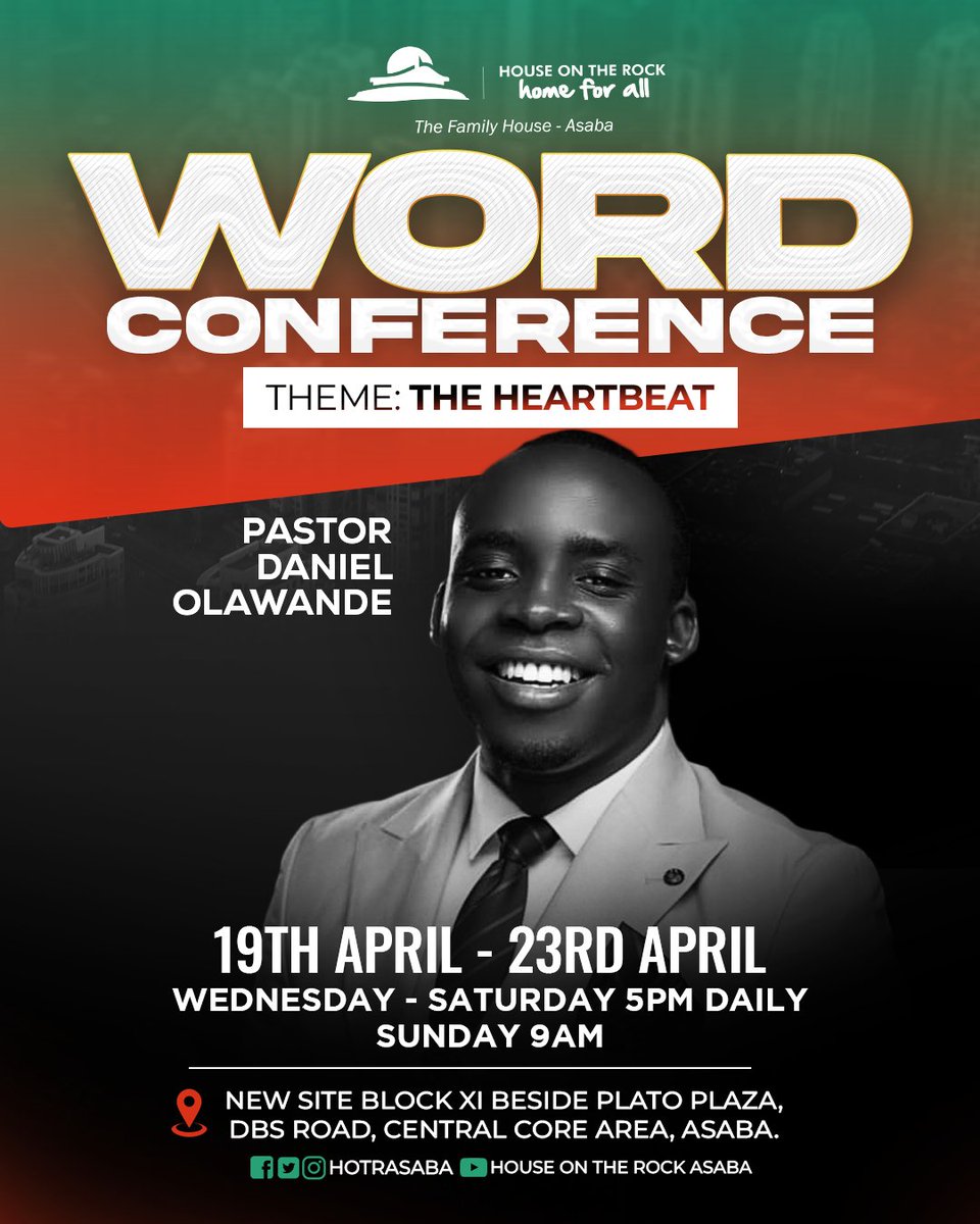 laurentdarl's tweet photo. The "Word Conference 2023" is organized specially for you.

@pdanielolawande, will be ministering live.

Invite someone! 🙏

#WC2023 
#TheHeartBeat https://t.co/DQ63GPRlmz
