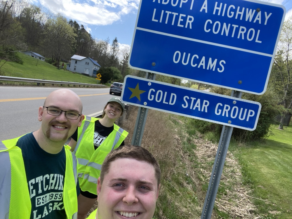 OUCAMS's tweet photo. Some of our members participated in our last Adopt-a-Highway clean-up event of the school year on Sunday! (Also, look at our new gold star recognition!) https://t.co/eobXSkJMM1