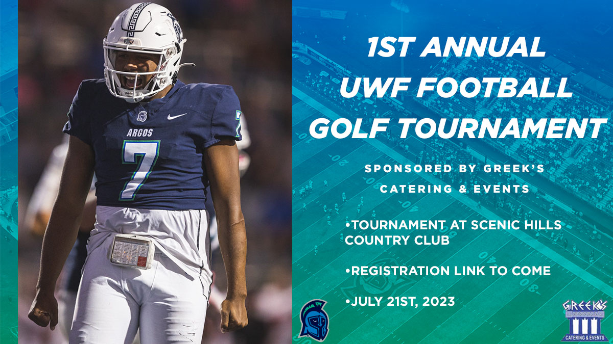 The 1st annual UWF Football Golf Tournament is coming up on July 21st at Scenic Hills Country Club!

Registration link to come! #GoArgos