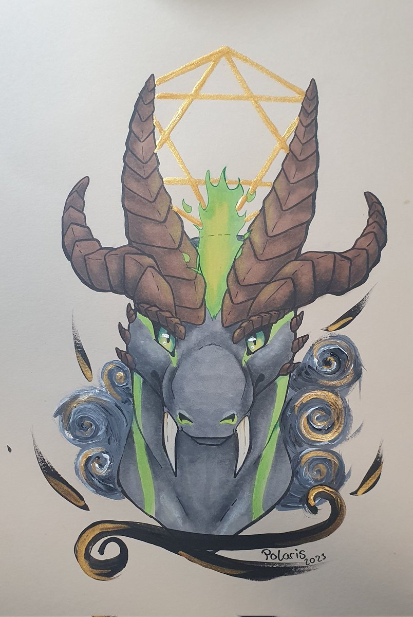 Polaris_Dragon's tweet photo. And here we have the finished artwork for @MrKropf . 🐲 https://t.co/UkhRANMO89