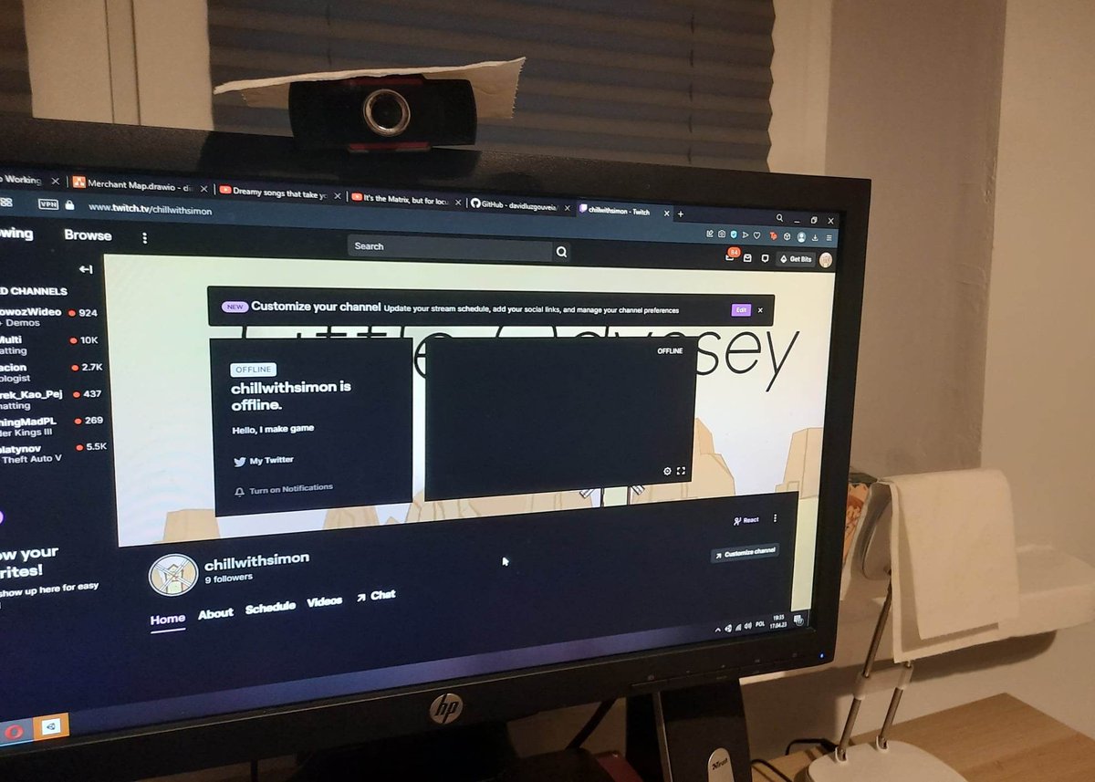 ChillWithSimon's tweet photo. When you really want to stream but you don't have proper lighting: I propose you "a lot of toilet paper"-technique. 
Btw I stream #IndieGameDev few times a week (e. g. now) on https://t.co/r9EuoQOPei 
#gaming #twitchtv https://t.co/R0moUq1yw3