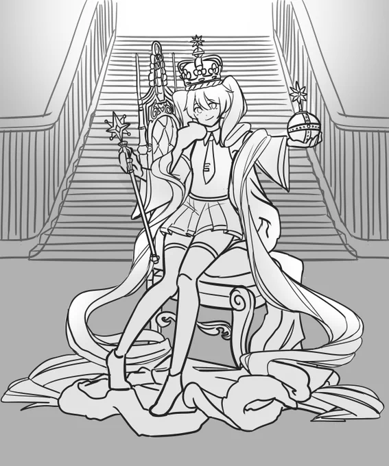 queen miku wip! 