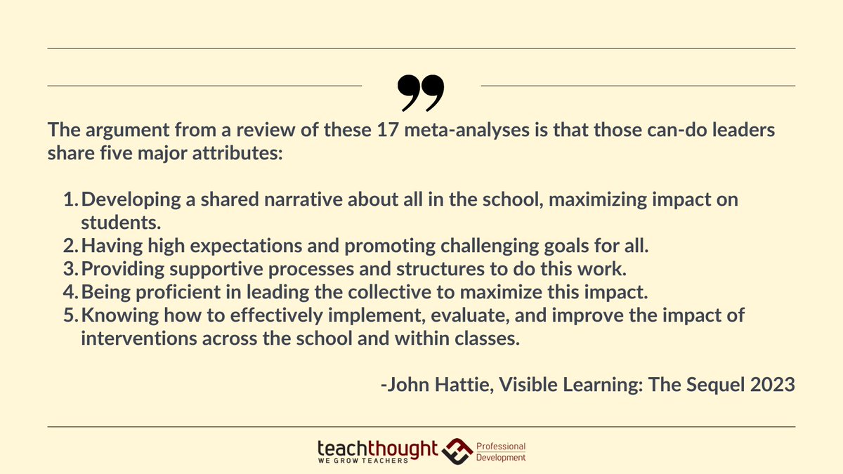 Does your leadership empower stakeholders to pull towards a collective vision?

<a href="/TeachThought/">TeachThought</a> PD can help! buff.ly/2tZXmTd