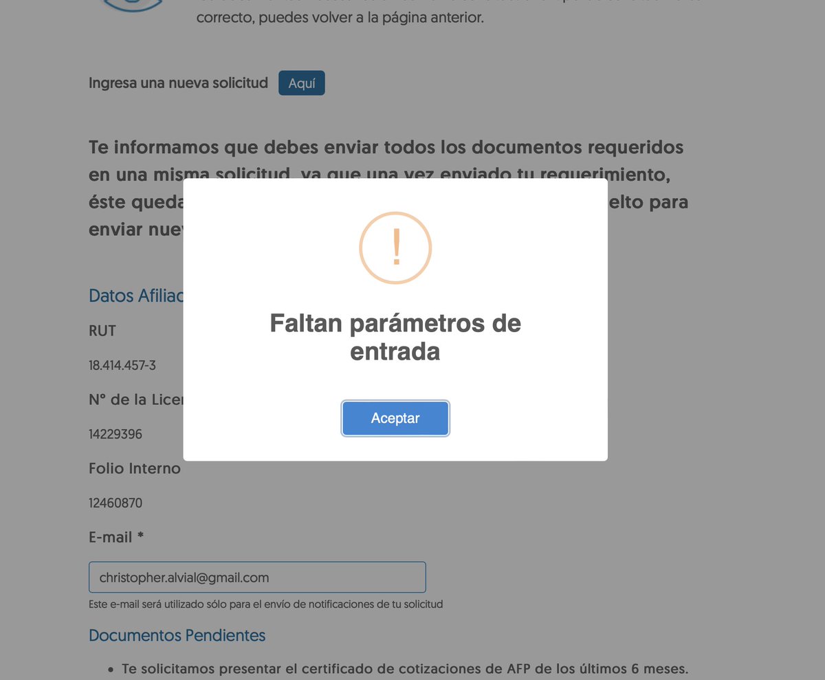 Christooopheer's tweet photo. @CajaLosAndes Buenas, he tratado durante todo el día adjuntar los documentos que me están pidiendo para tramitar el pago de mi licencia medico, pero no logro avanzar, ya que parece que la pagina esta con problemas, favor una solución. Tampoco logro hacerlo desde la App, da error. https://t.co/D5OUypeLyW