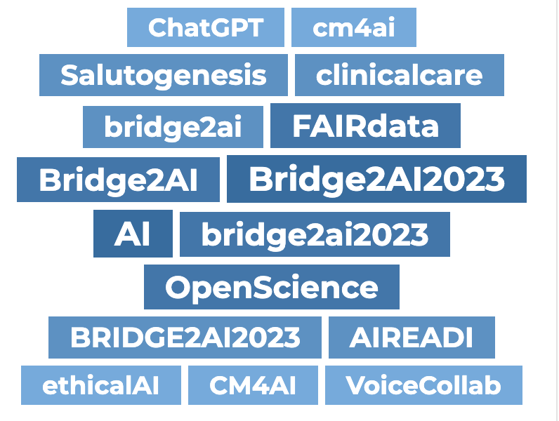 WonderMixTape's tweet photo. Analyzing the twitterome from the #Bridge2AI2023 tweets https://t.co/UHtzTsoiwN
